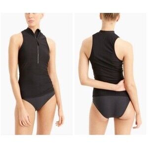 NWT J Crew Black Sleeveless Rash Guard Size Small